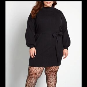 Modcloth Total softie Plus Size Witchy Romantic Cozy Black Sweater Dress NWT 1X